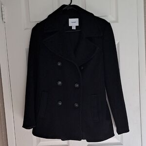 Old Navy Double-Breasted Black Pea Coat